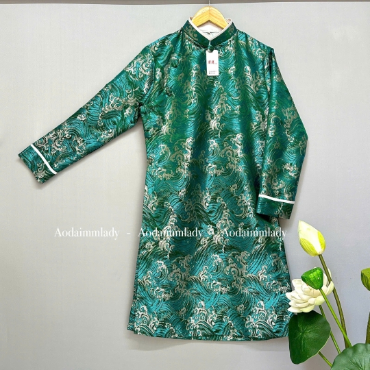 Áo Dài Nam cách tân gấm cao cấp