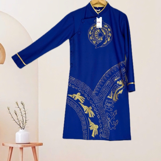 Áo dài nam cách tân vẽ tay cao cấp