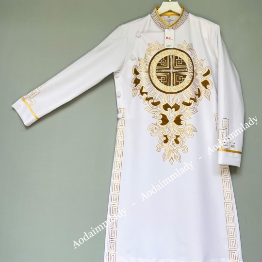 Áo dài nam cách tân vẽ tay cao cấp