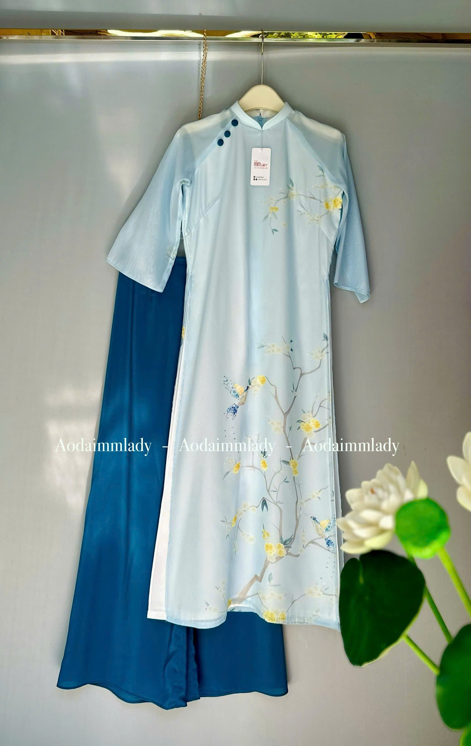 Áo dài cách tân 2 lớp trẻ trung