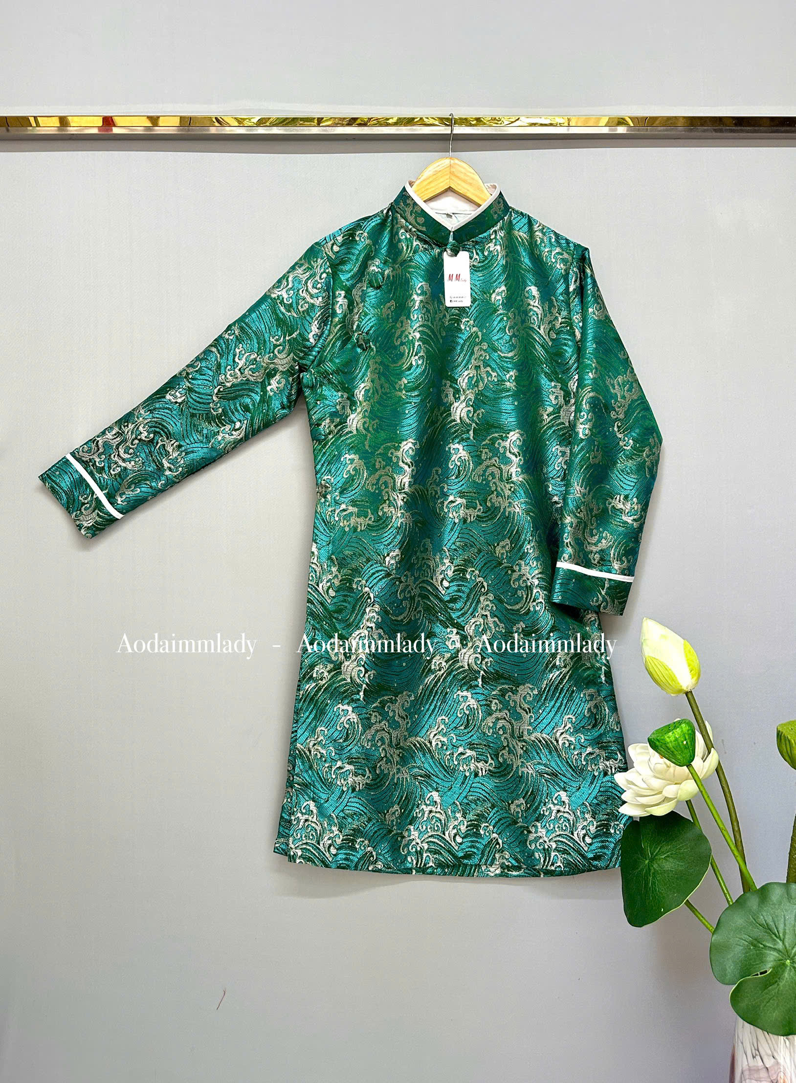 Áo Dài Nam cách tân gấm cao cấp