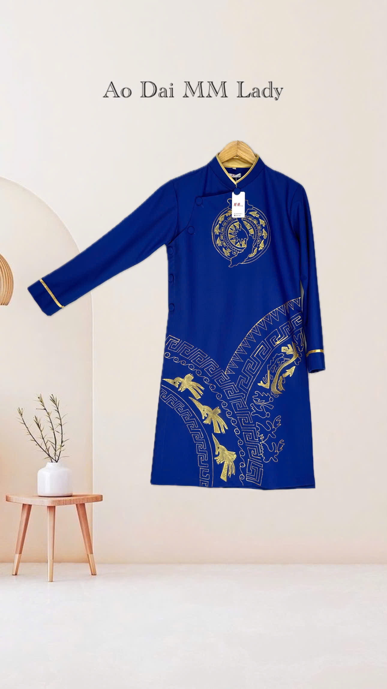 Áo dài nam cách tân vẽ tay cao cấp