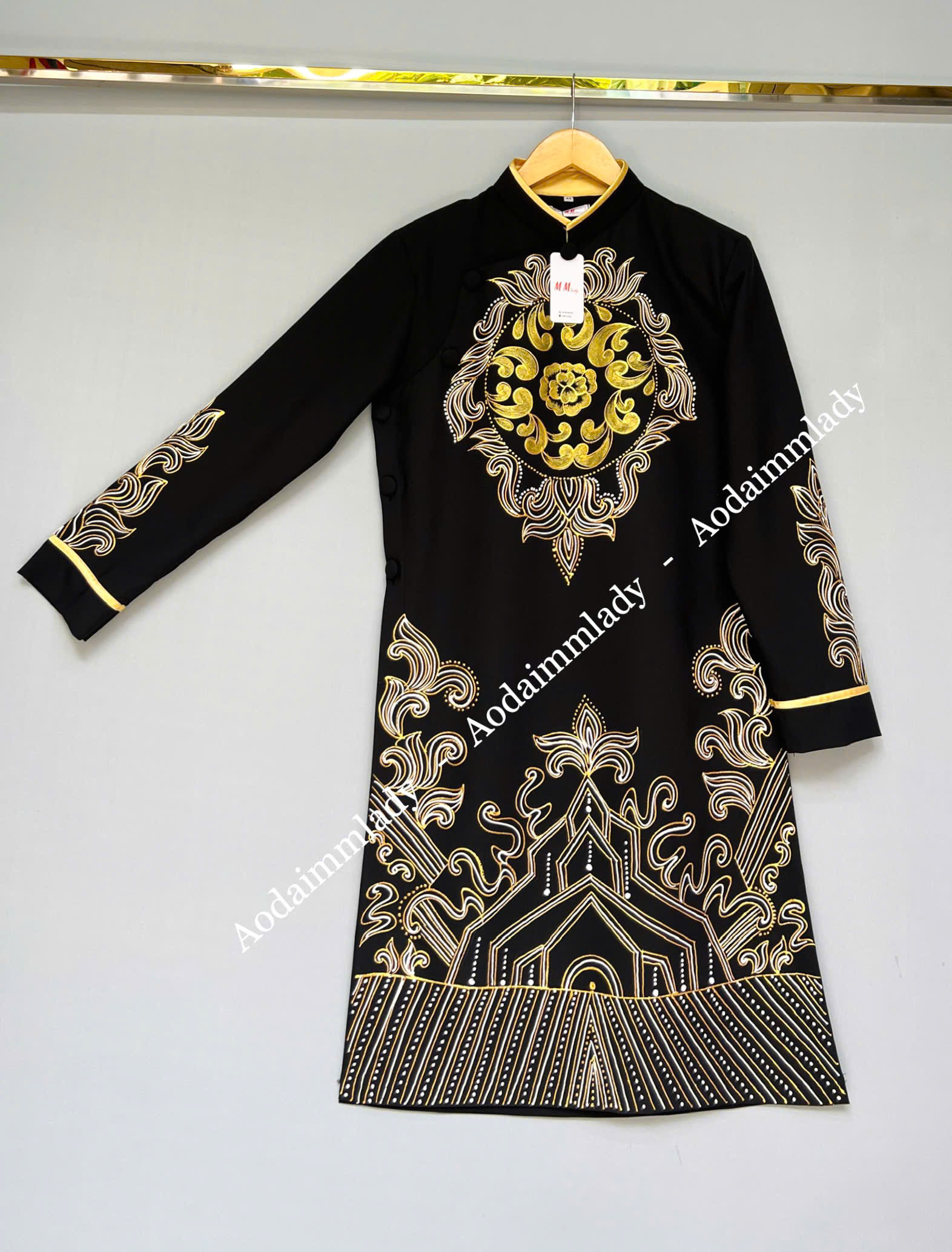 Áo dài nam cách tân vẽ tay cao cấp