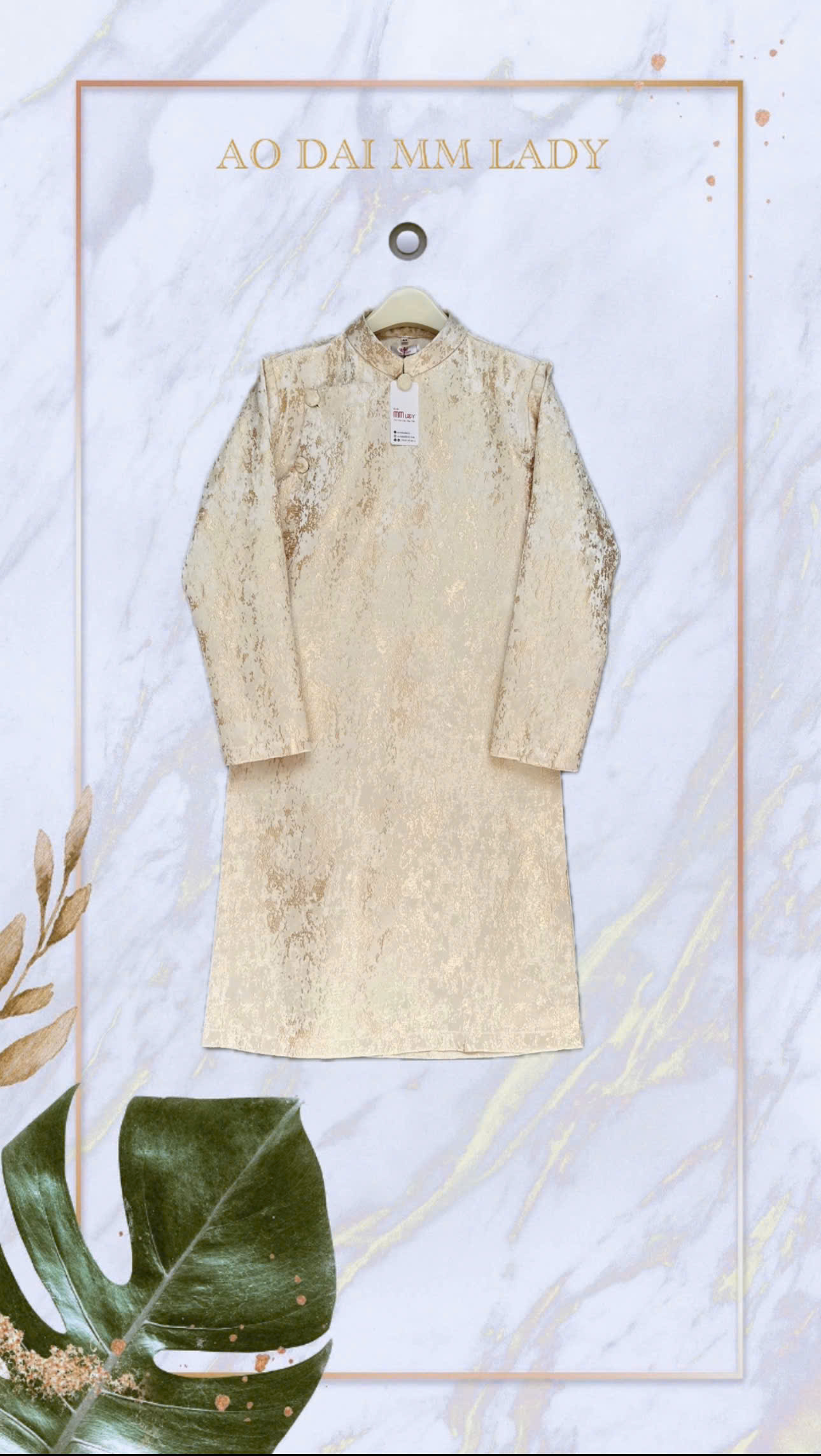 Áo Dài Nam Cách Tân ( Gấm Cao Cấp )